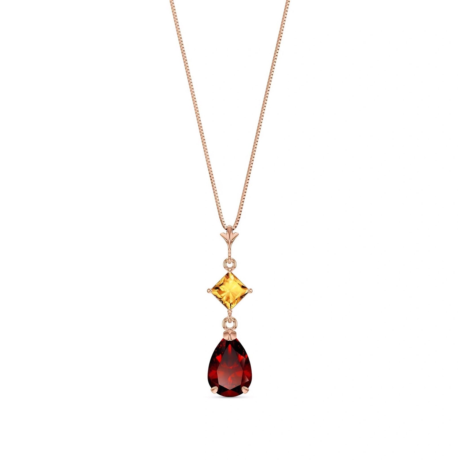 Rose Gold Classic Necklace Blue Topaz 10K — Palma