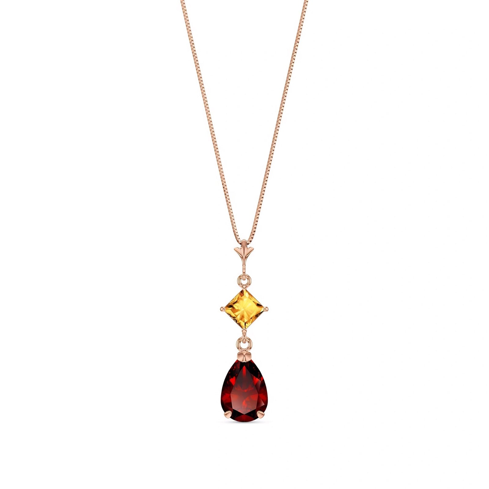 Rose Gold Classic Necklace Blue Topaz 10K — Palma