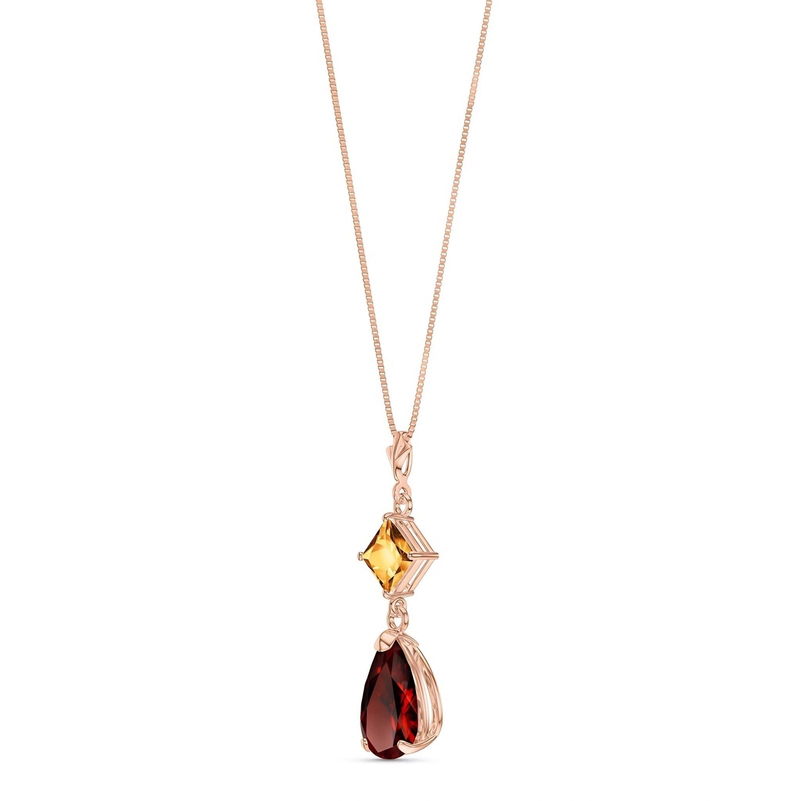 Rose Gold Classic Necklace Blue Topaz 10K — Palma