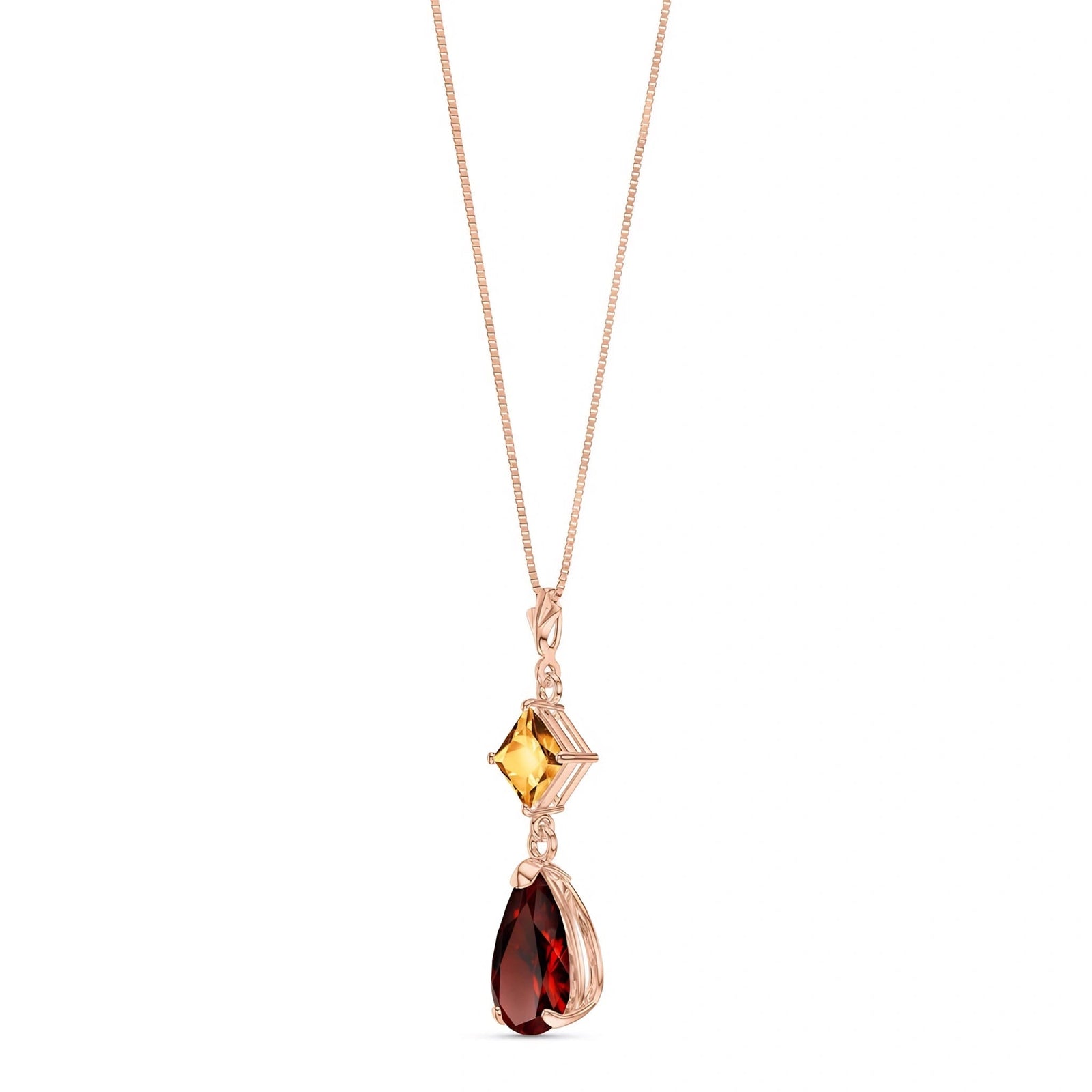 Rose Gold Classic Necklace Blue Topaz 10K — Palma