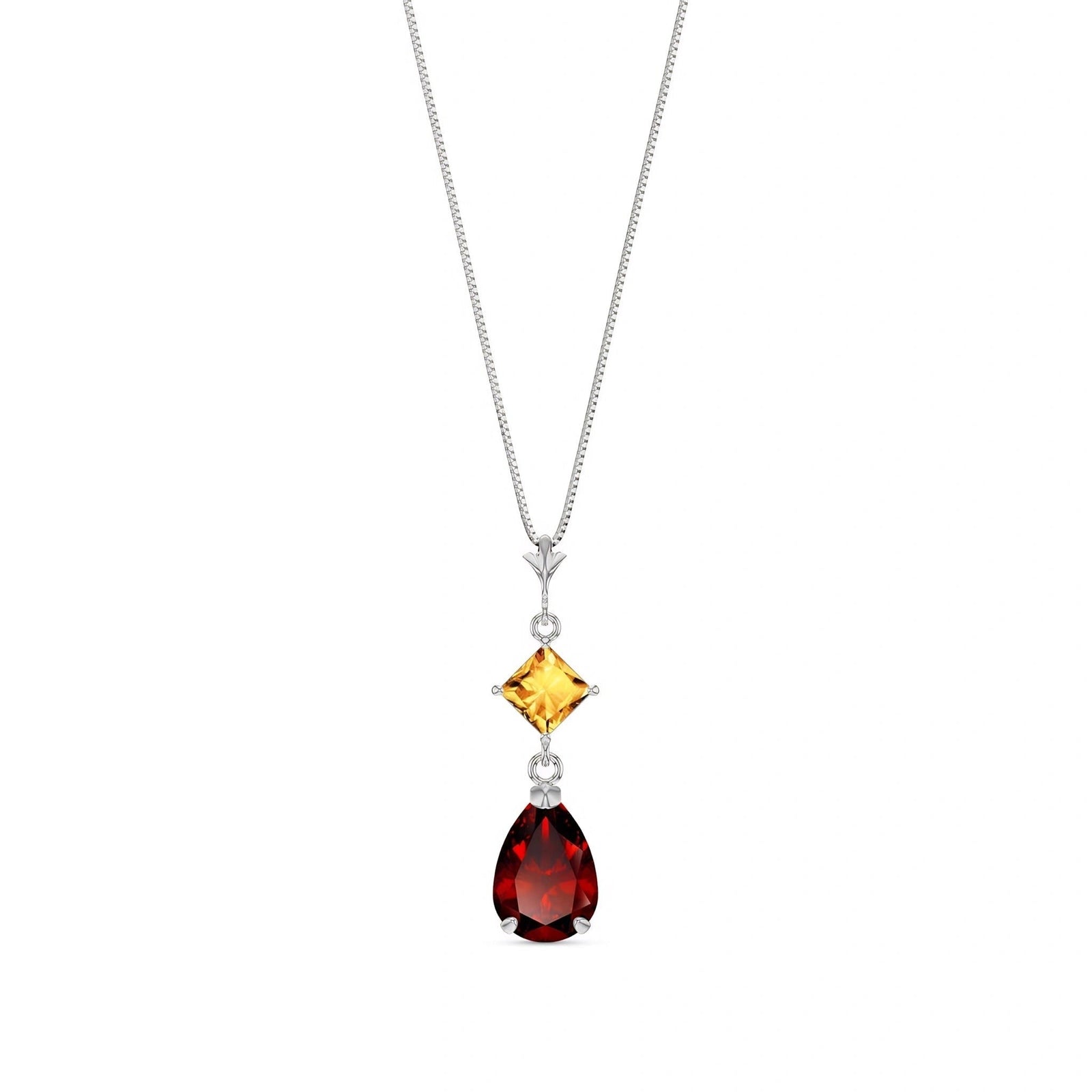White Gold Classic Necklace Blue Topaz 10K — Palma