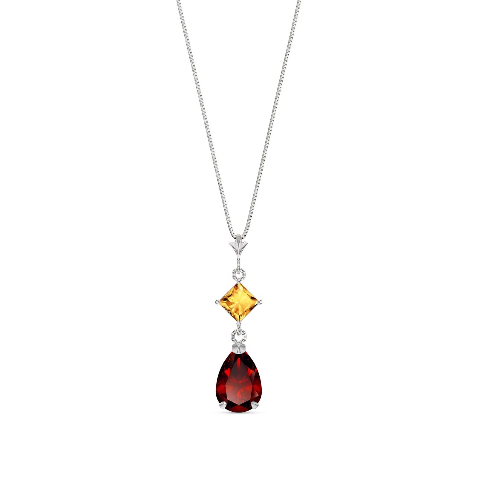 White Gold Classic Necklace Blue Topaz 10K — Palma