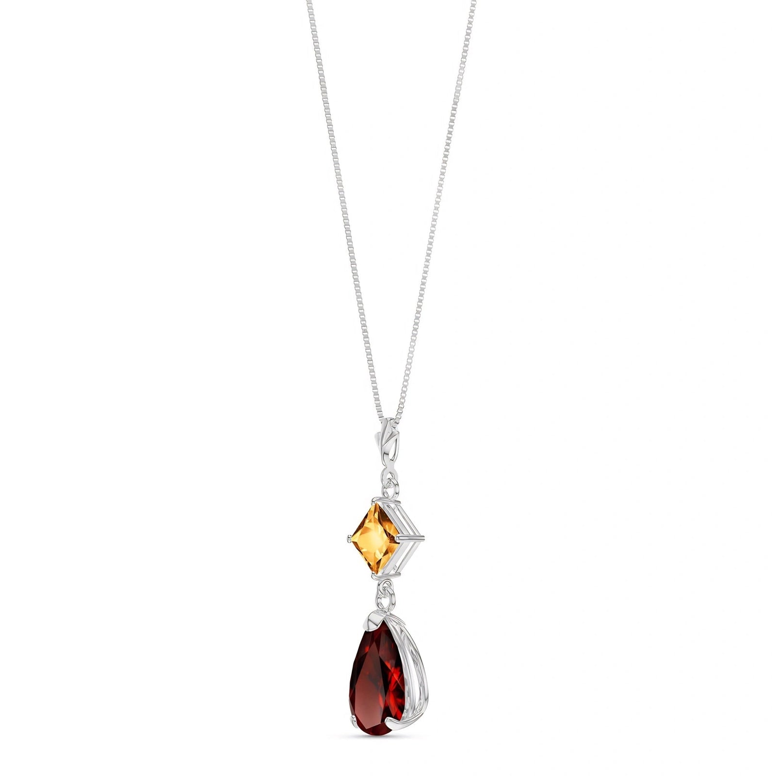 White Gold Classic Necklace Blue Topaz 10K — Palma