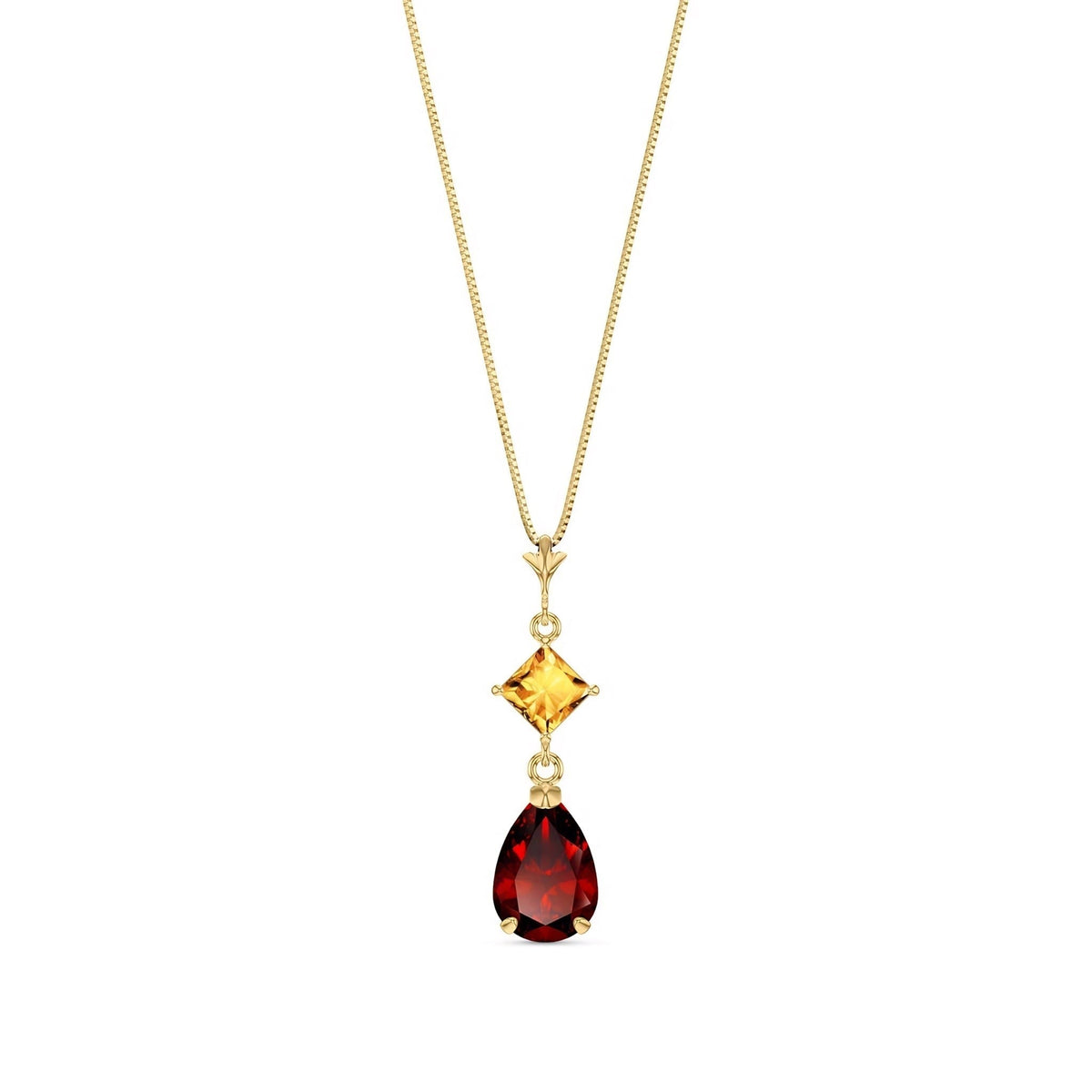 Yellow Gold Classic Necklace Blue Topaz 10K — Palma
