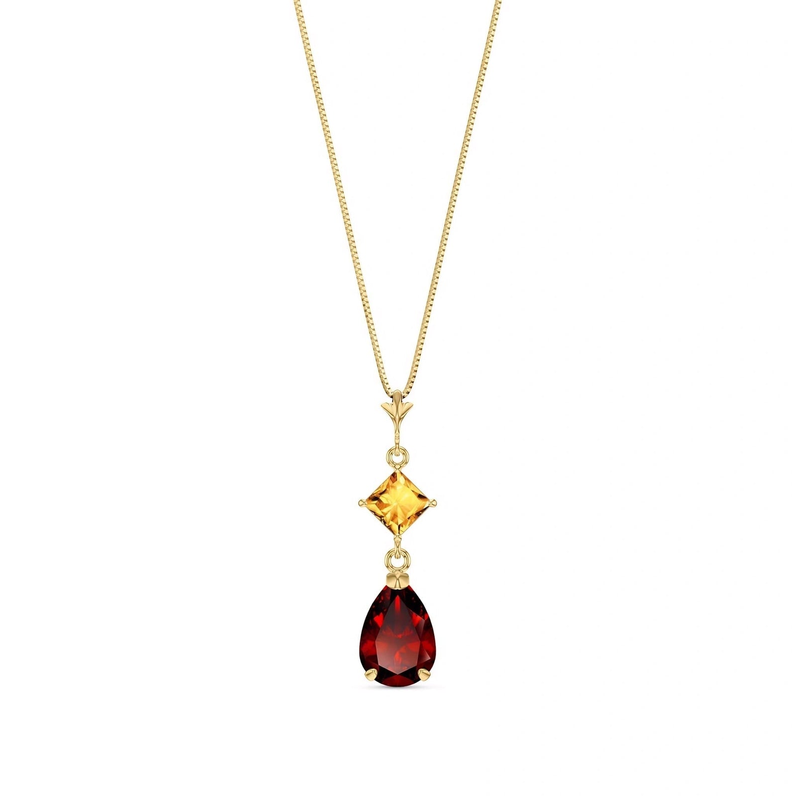 Yellow Gold Classic Necklace Blue Topaz 10K — Palma