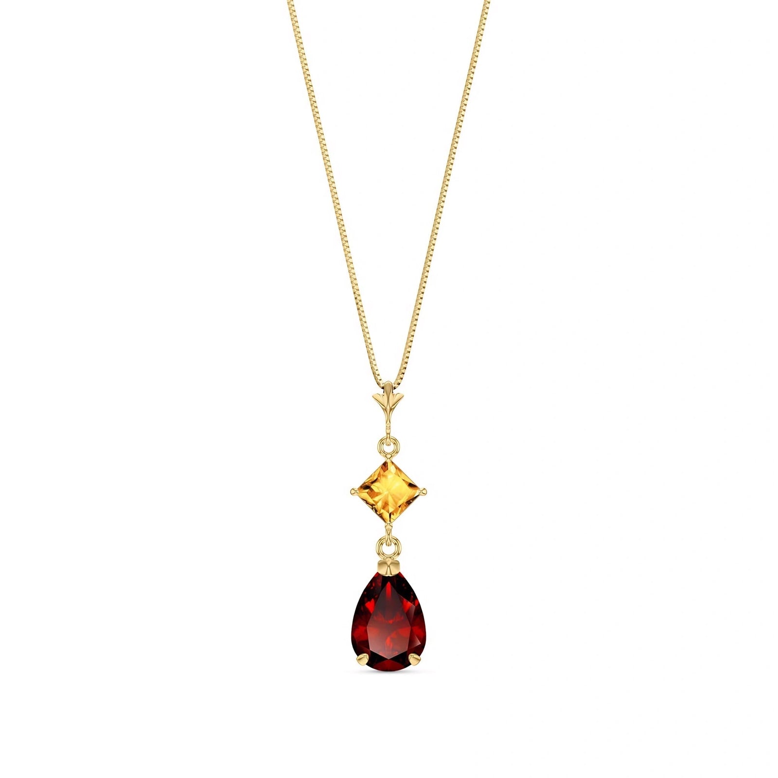 Yellow Gold Classic Necklace Blue Topaz 10K — Palma
