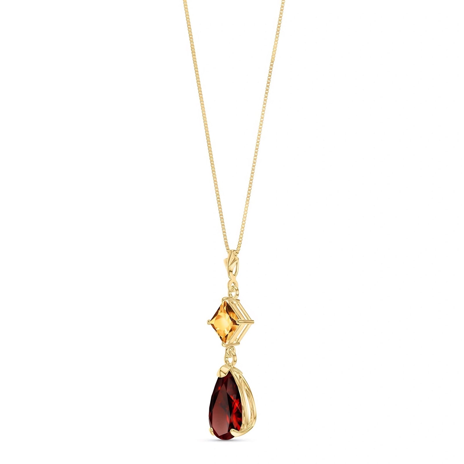 Yellow Gold Classic Necklace Blue Topaz 10K — Palma