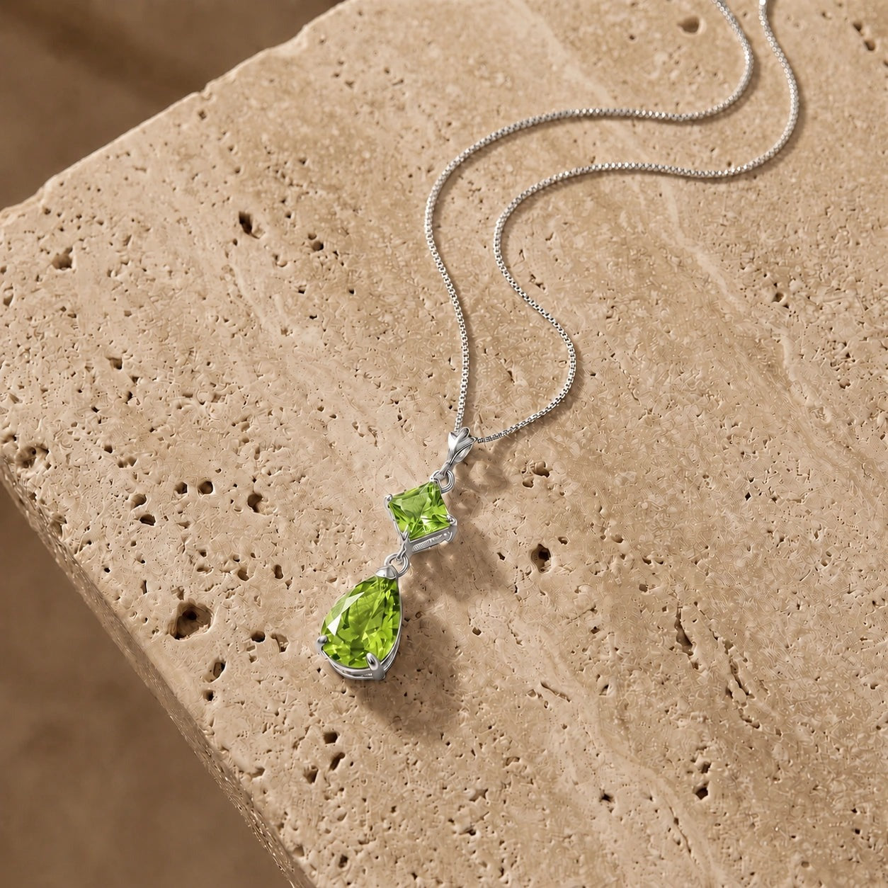 White Gold Classic Necklace Citrine 10K — Palma