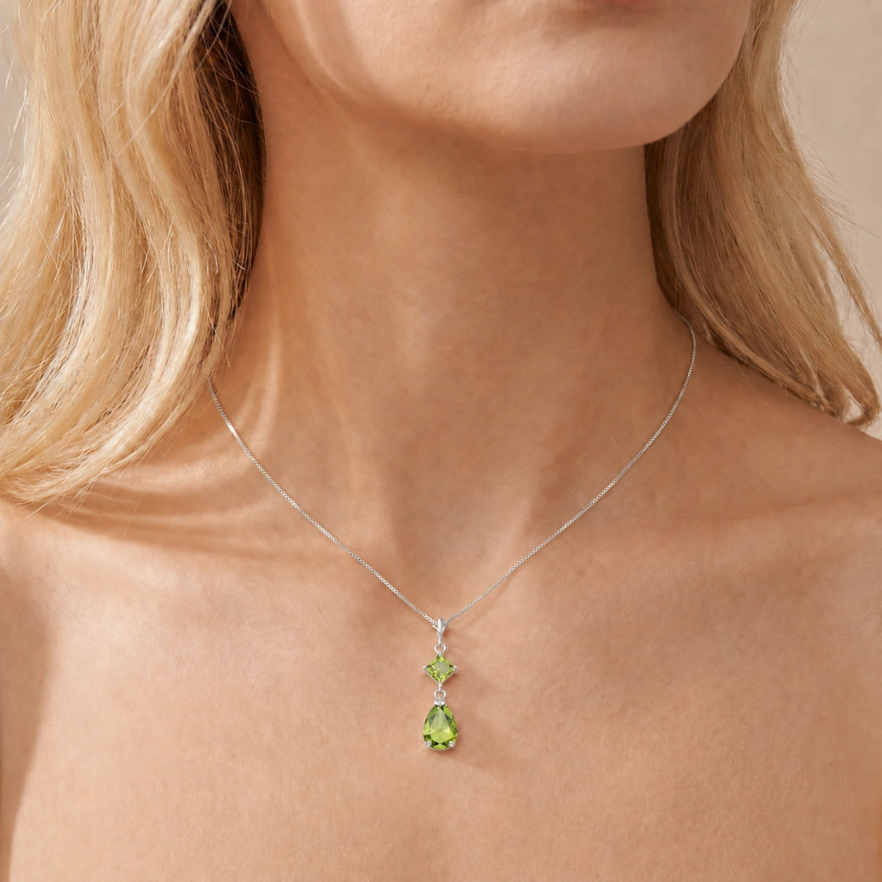 White Gold Classic Necklace Citrine 10K — Palma