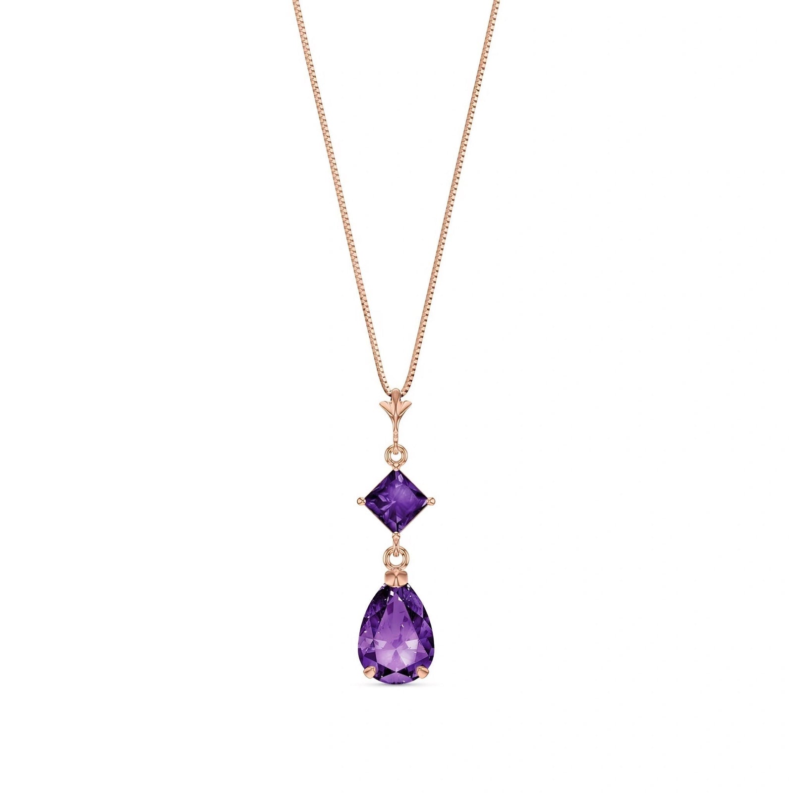 Rose Gold Classic Necklace Garnet 10K — Palma