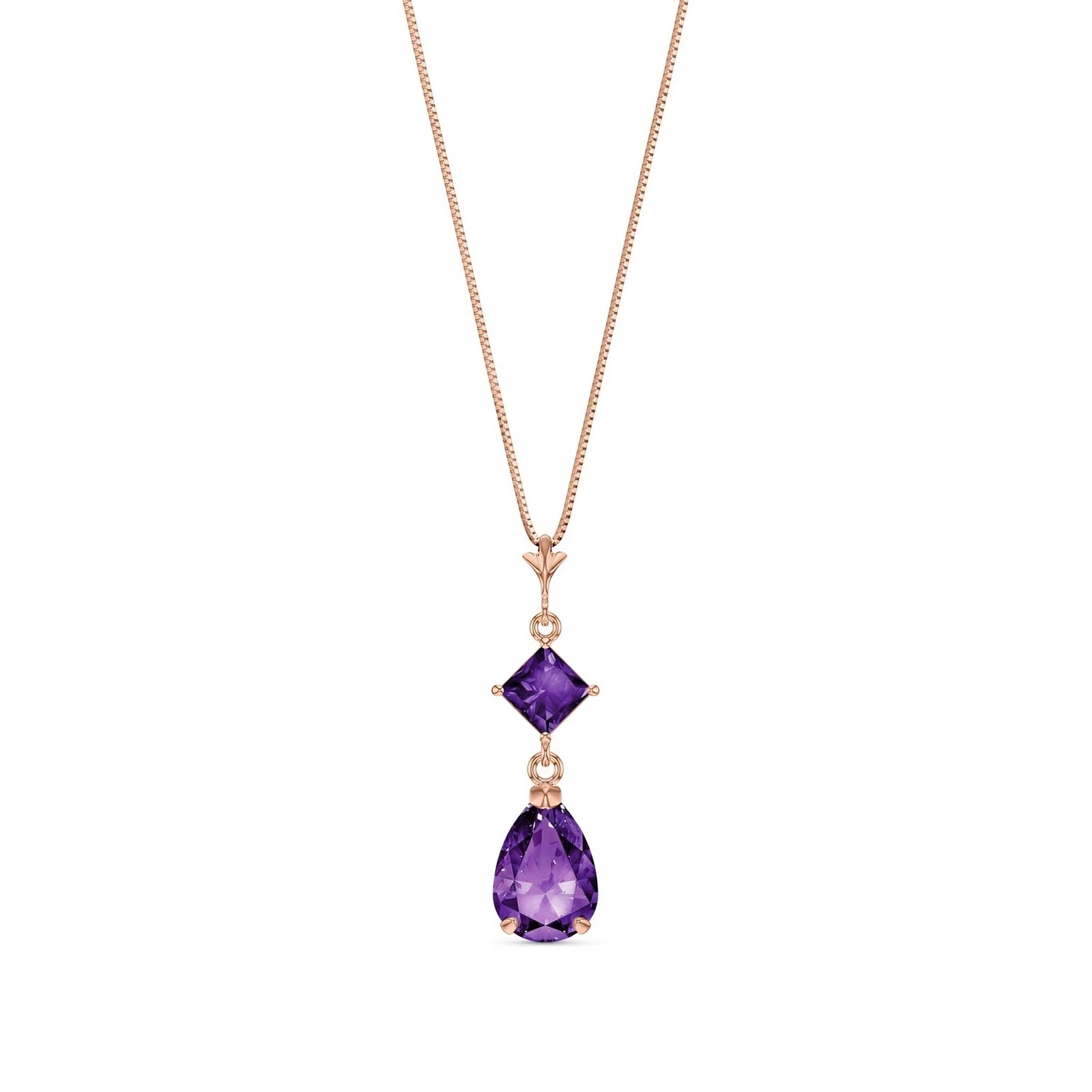 Rose Gold Classic Necklace Garnet 10K — Palma