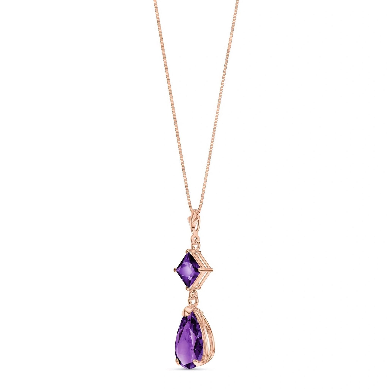 Rose Gold Classic Necklace Garnet 10K — Palma