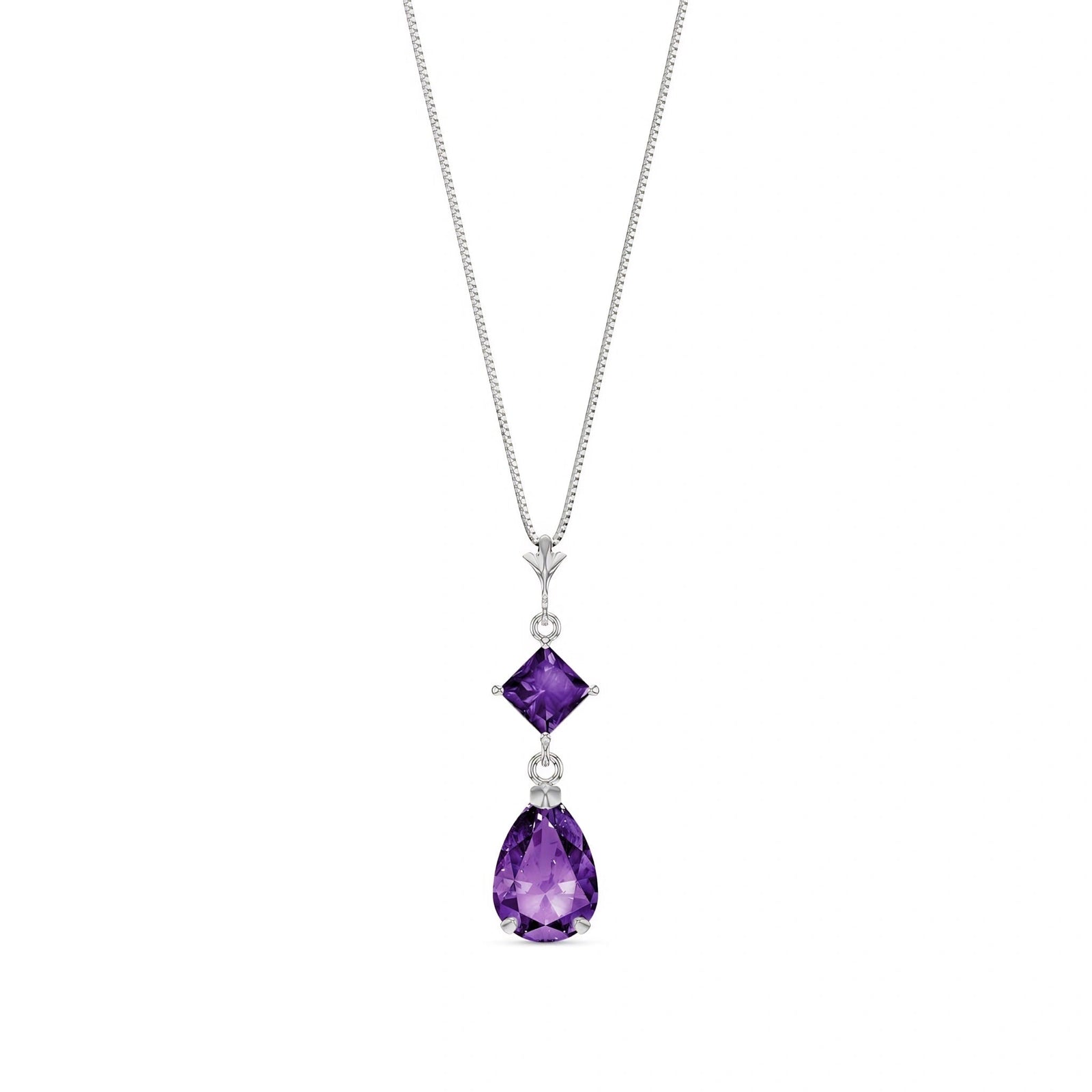 White Gold Classic Necklace Garnet 10K — Palma