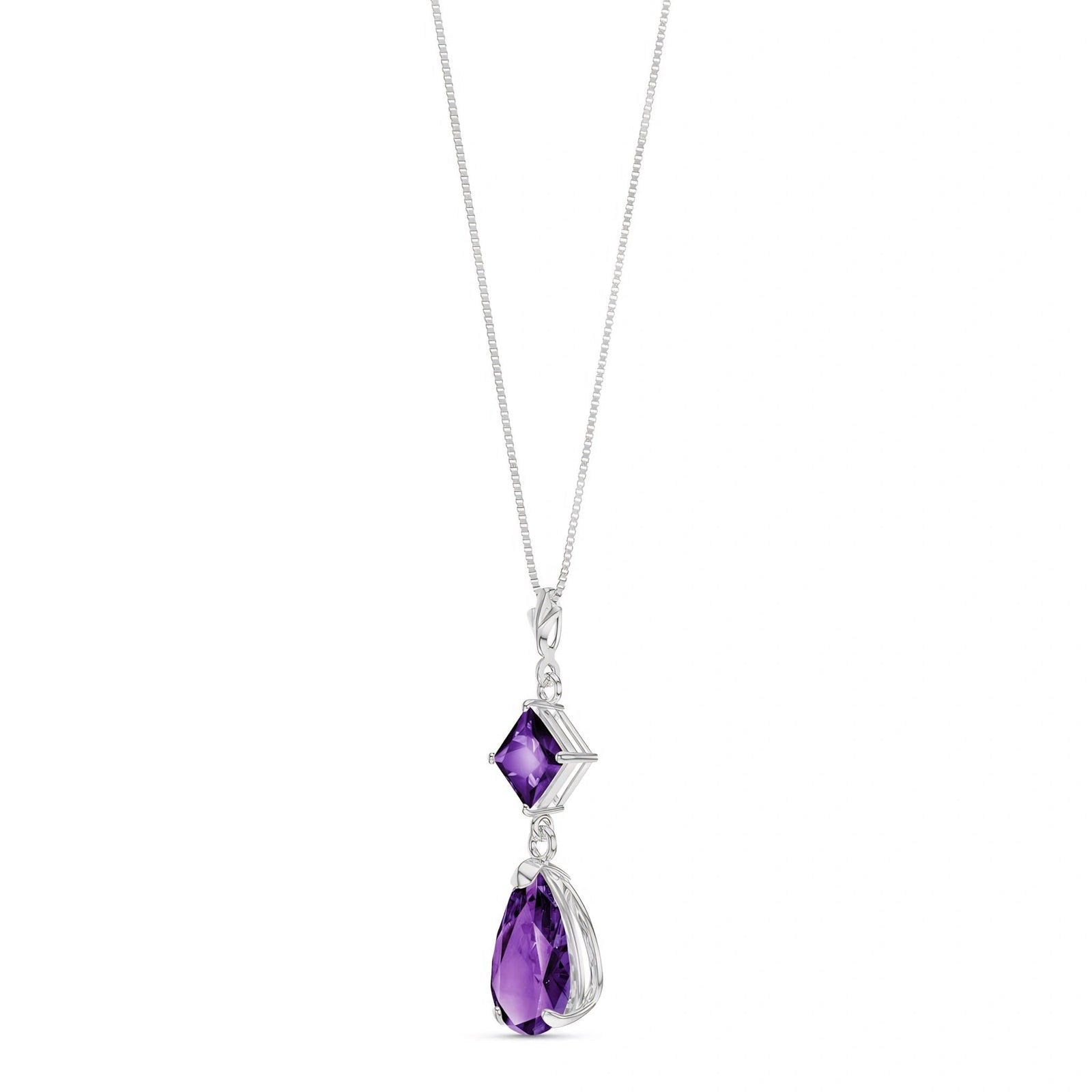 White Gold Classic Necklace Garnet 10K — Palma