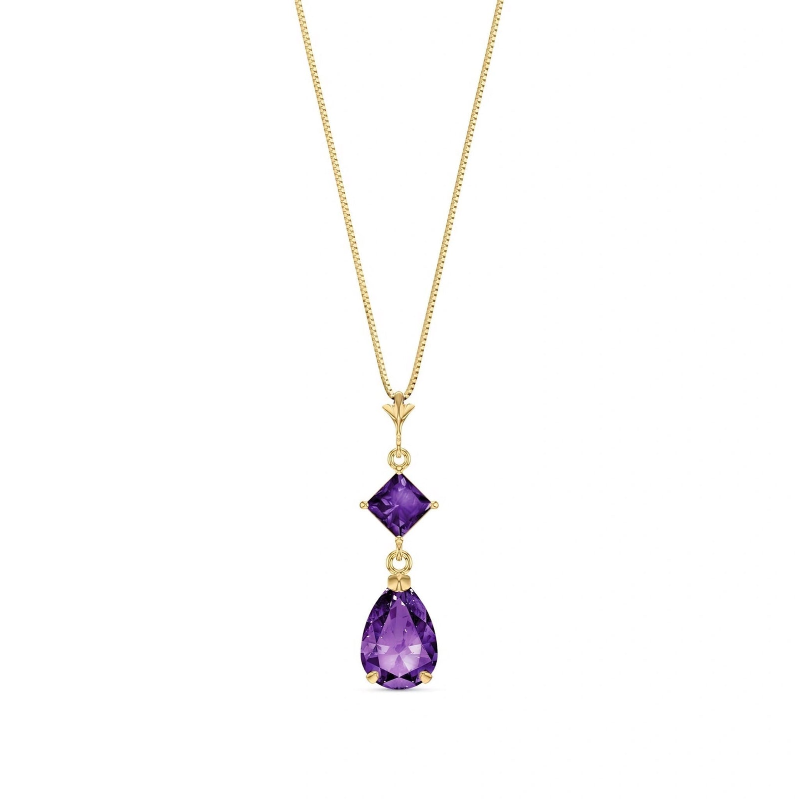 Yellow Gold Classic Necklace Garnet 10K — Palma