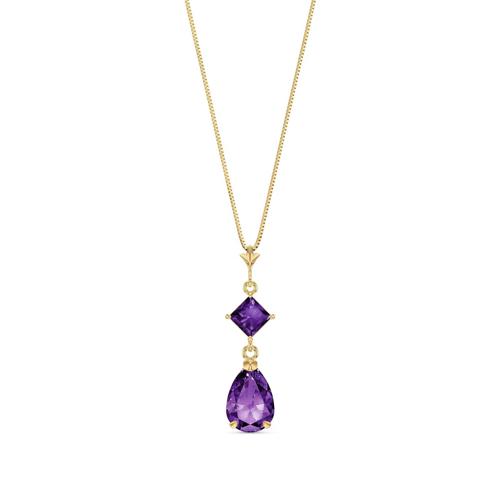 Yellow Gold Classic Necklace Garnet 10K — Palma