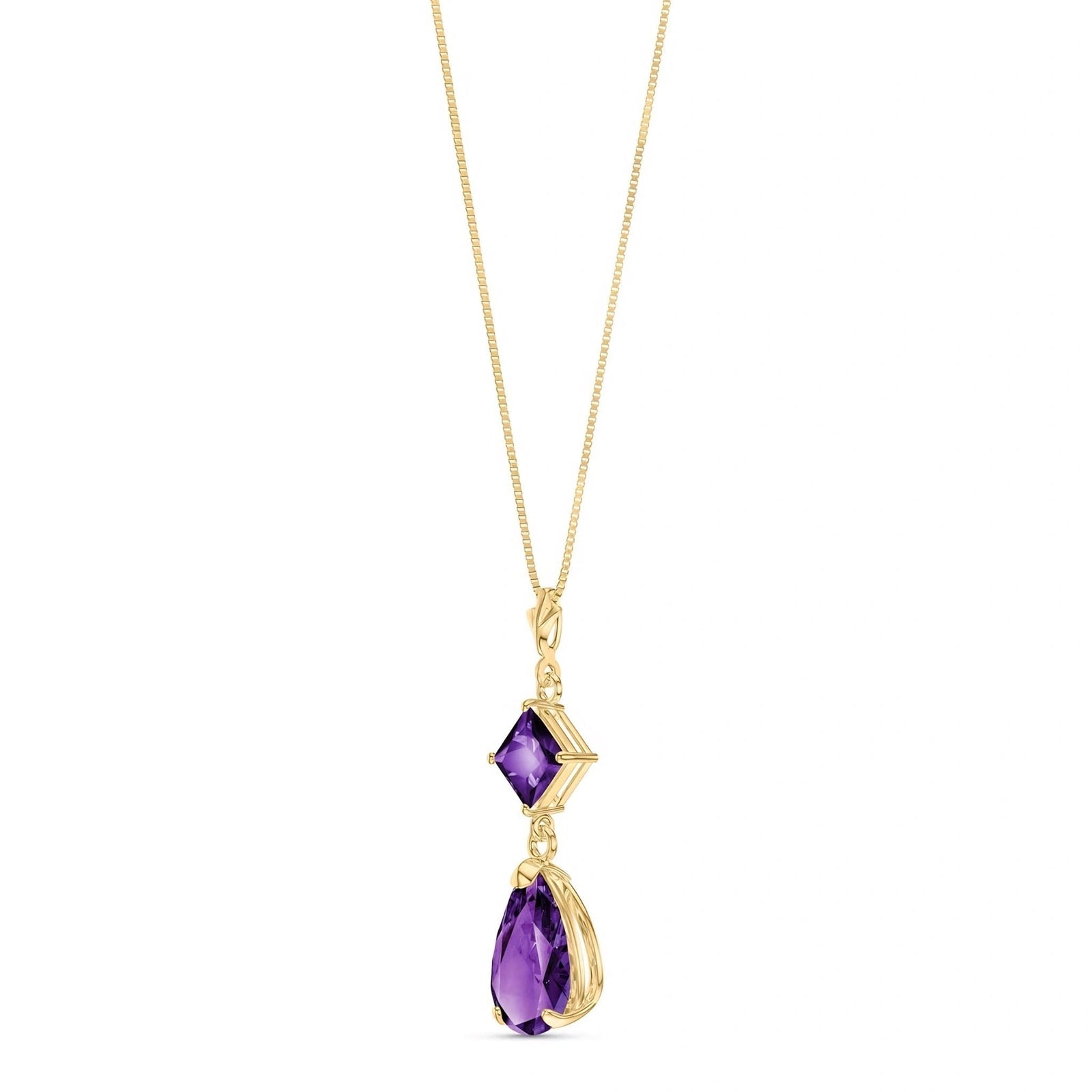 Yellow Gold Classic Necklace Garnet 10K — Palma