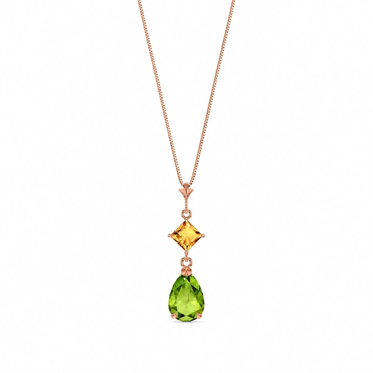 Rose Gold Classic Necklace Peridot 10K — Palma