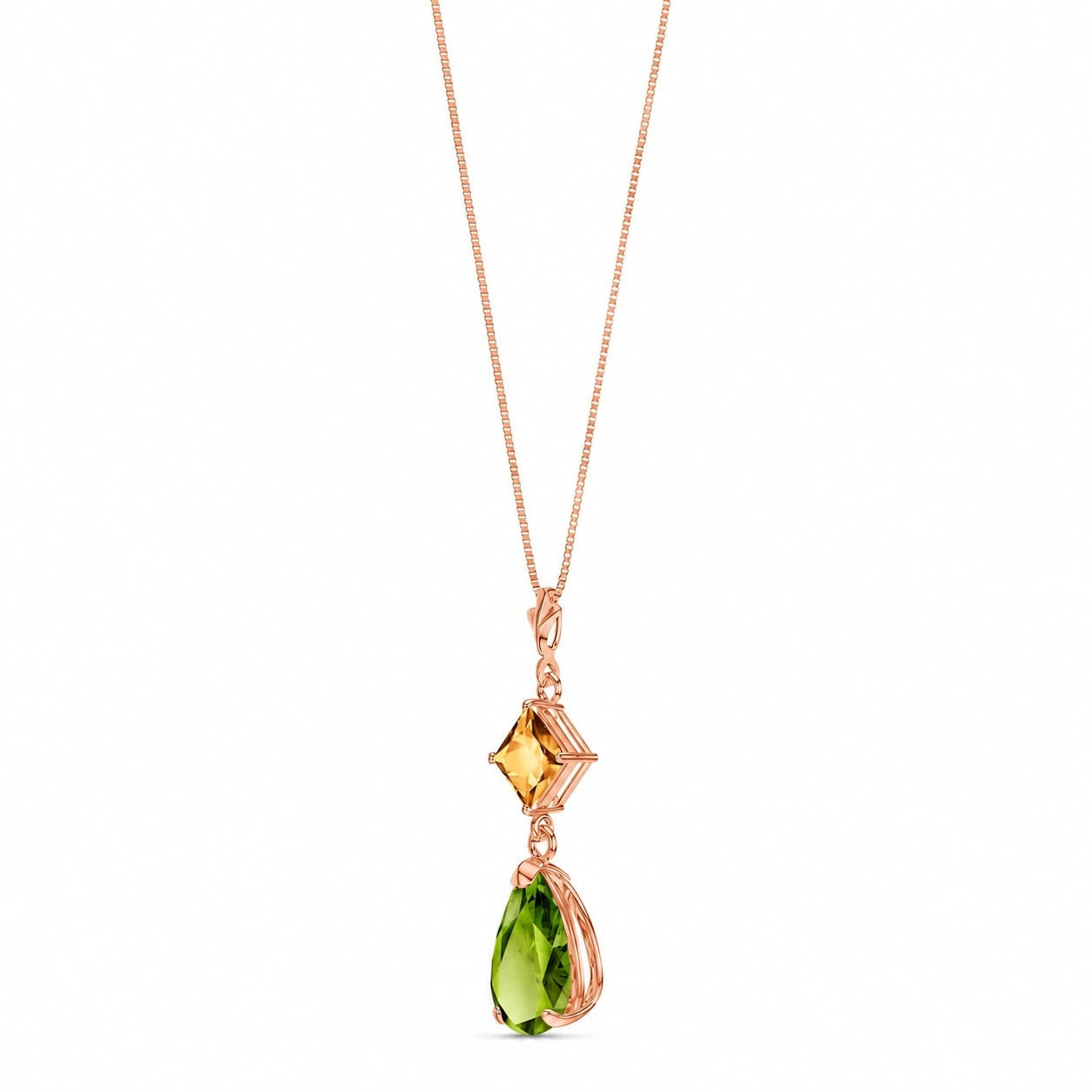 Rose Gold Classic Necklace Peridot 10K — Palma