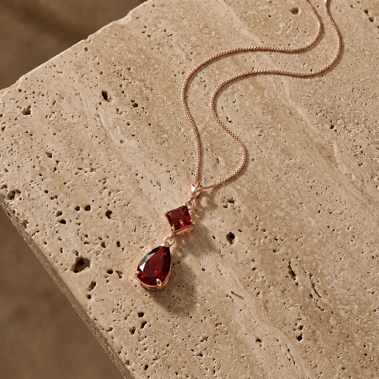 Rose Gold Classic Necklace Peridot 10K — Palma