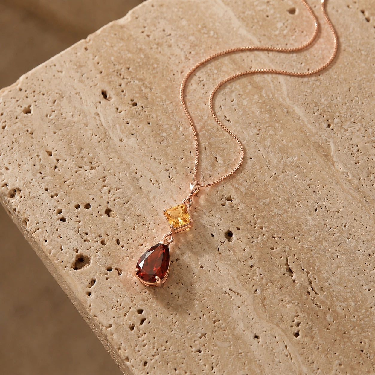 Rose Gold Classic Necklace Peridot 10K — Palma