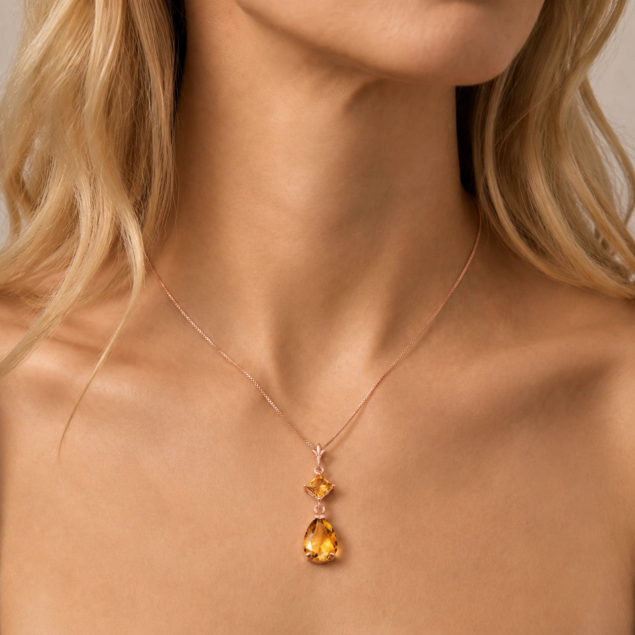 Rose Gold Classic Necklace Peridot 10K — Palma