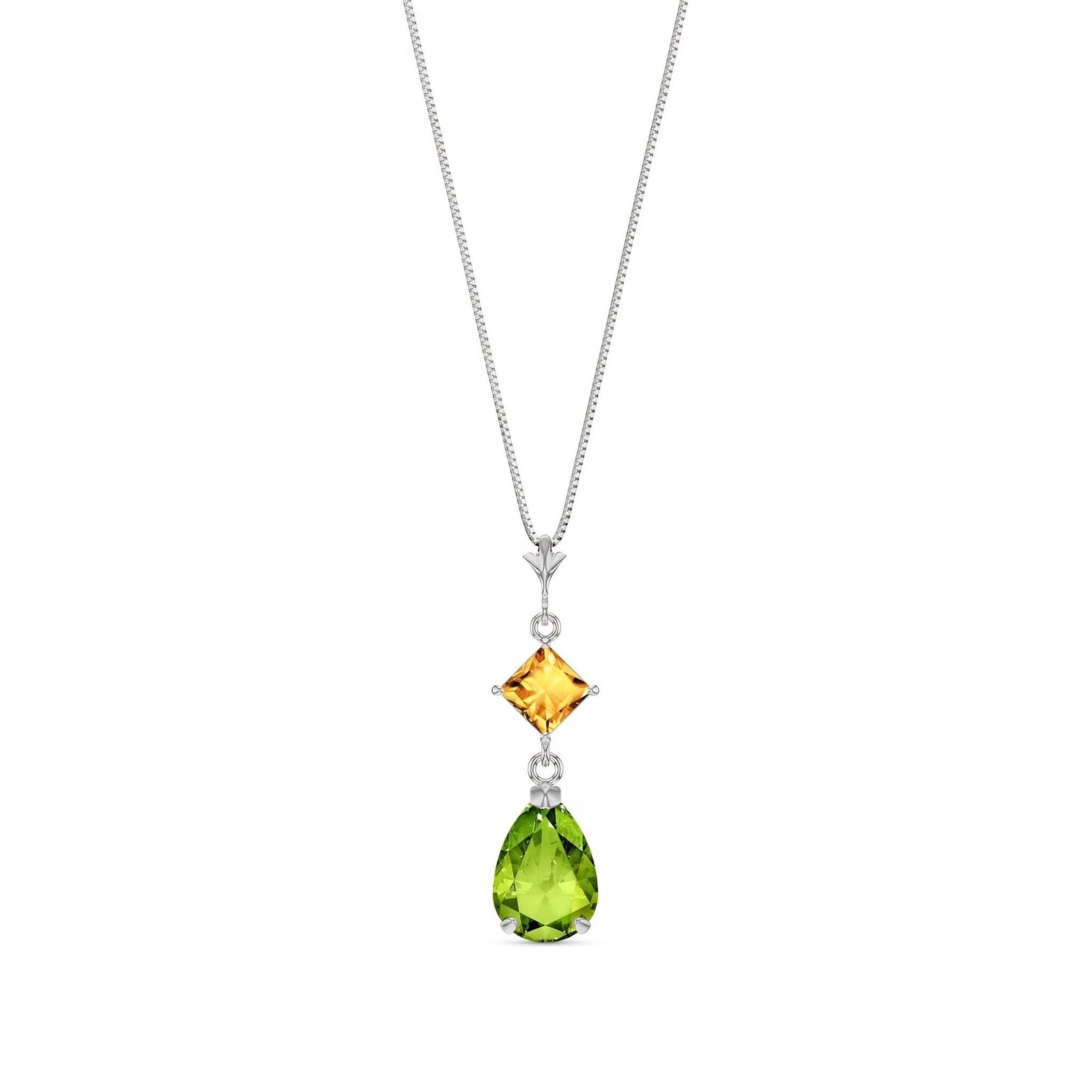 White Gold Classic Necklace Peridot 10K — Palma
