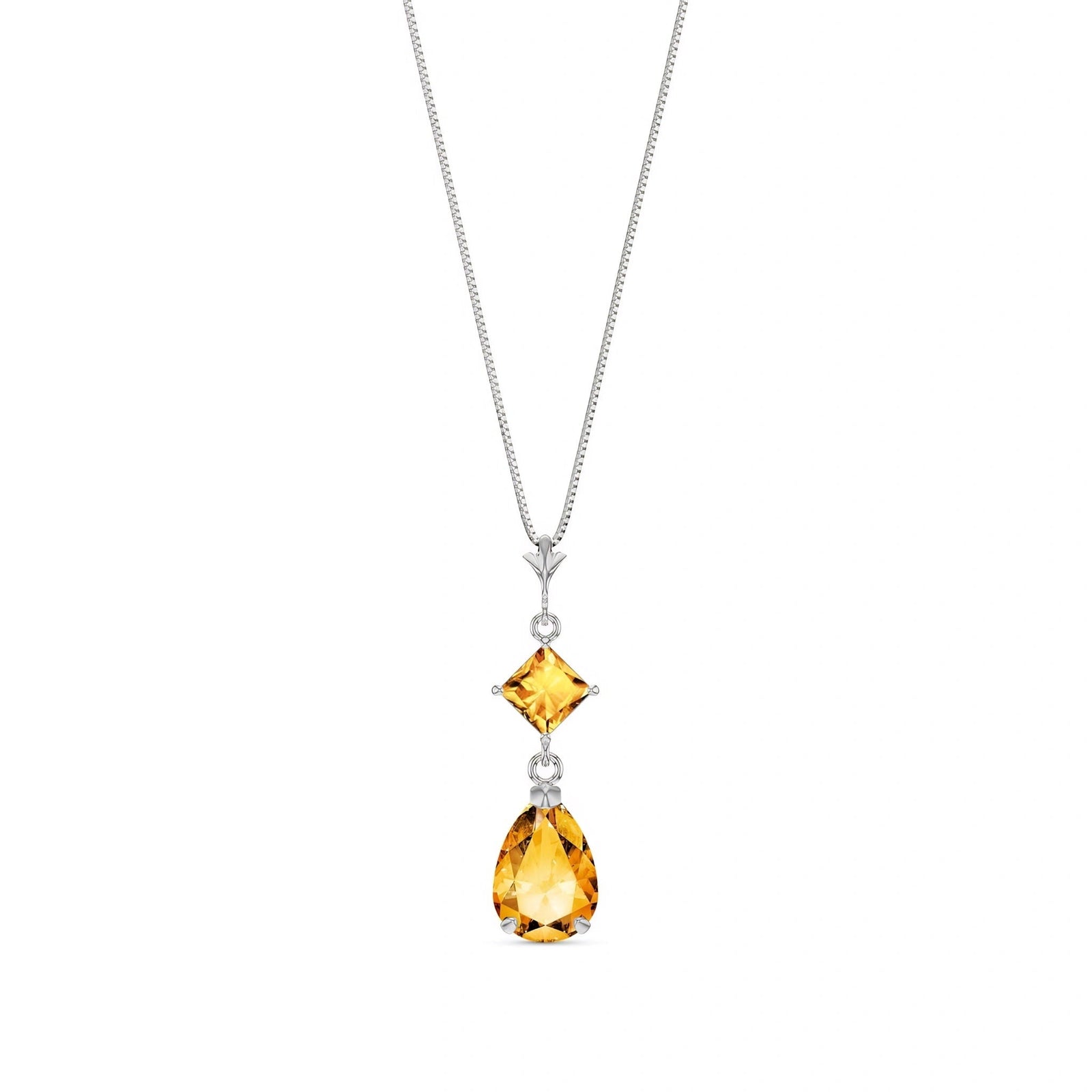 White Gold Classic Necklace Peridot 10K — Palma