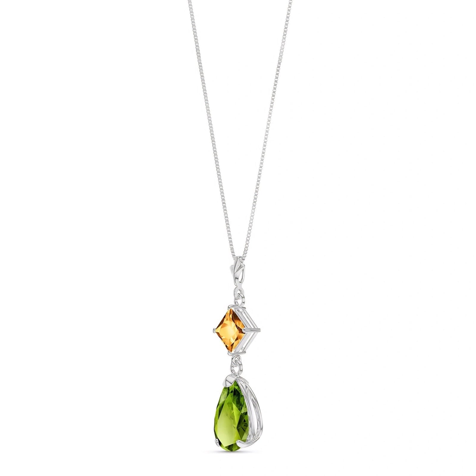 White Gold Classic Necklace Peridot 10K — Palma