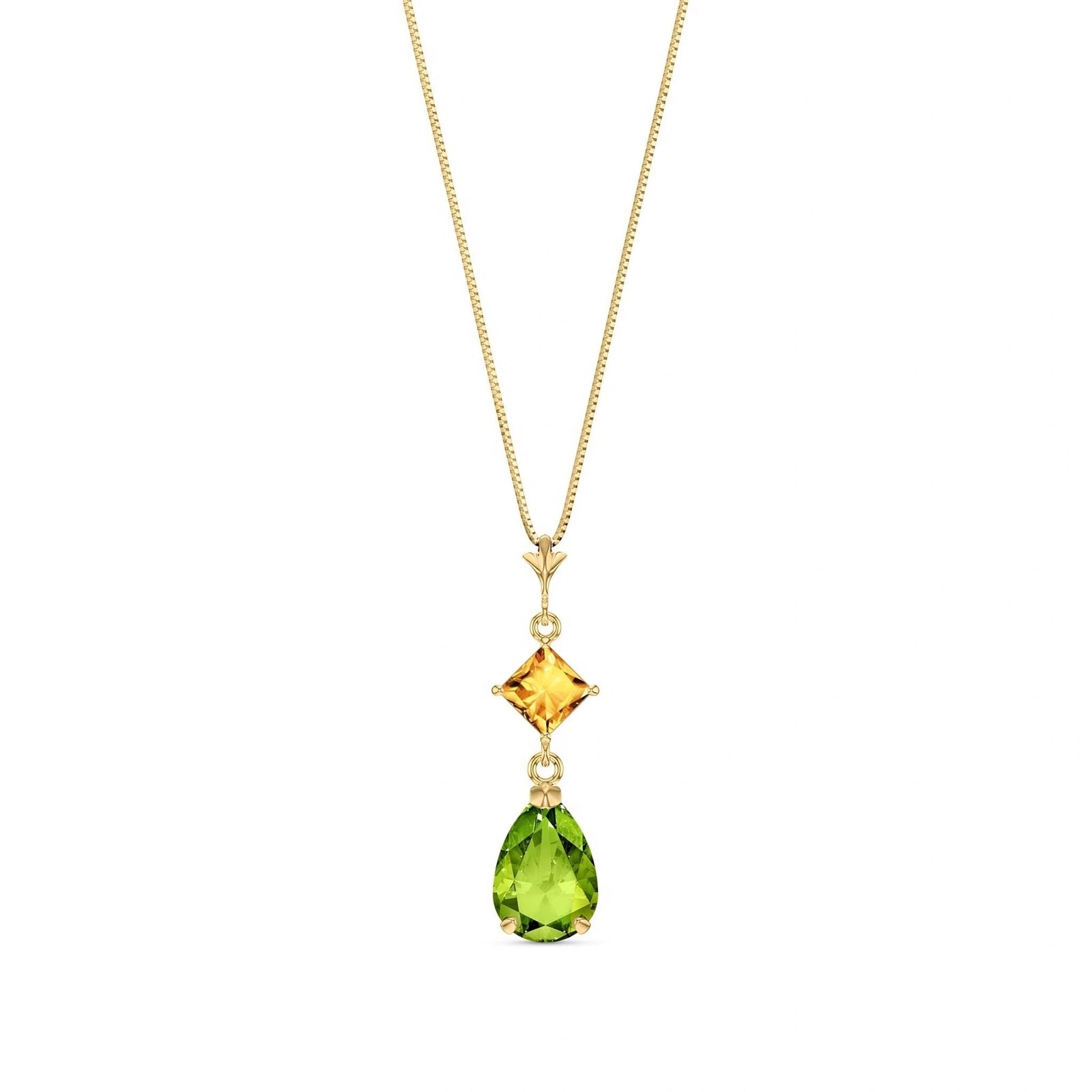 Yellow Gold Classic Necklace Peridot 10K — Palma