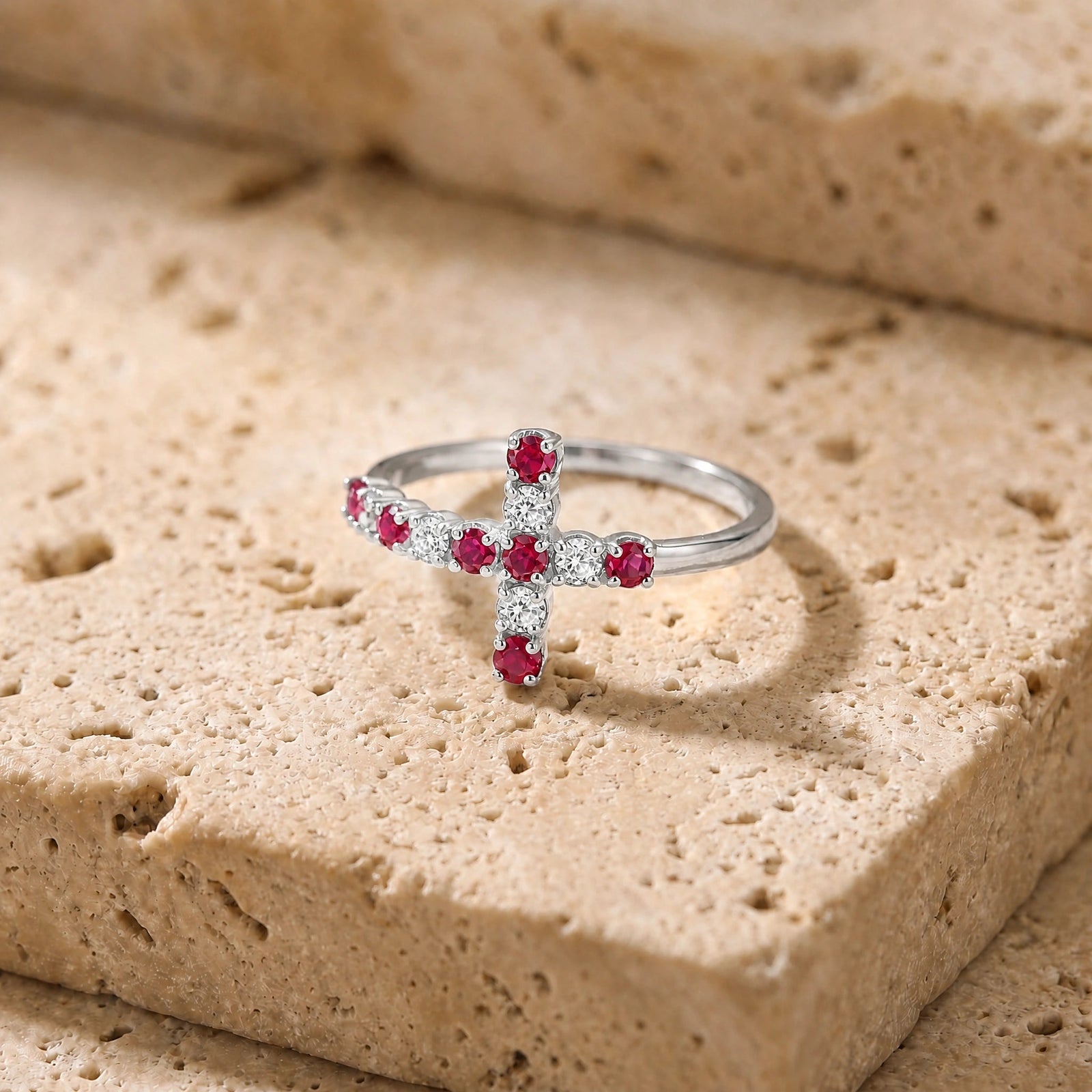 White Gold Ruby & Diamond — Gaia