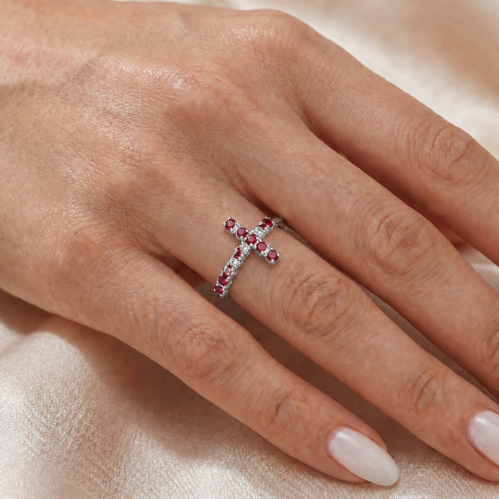 White Gold Ruby & Diamond — Gaia