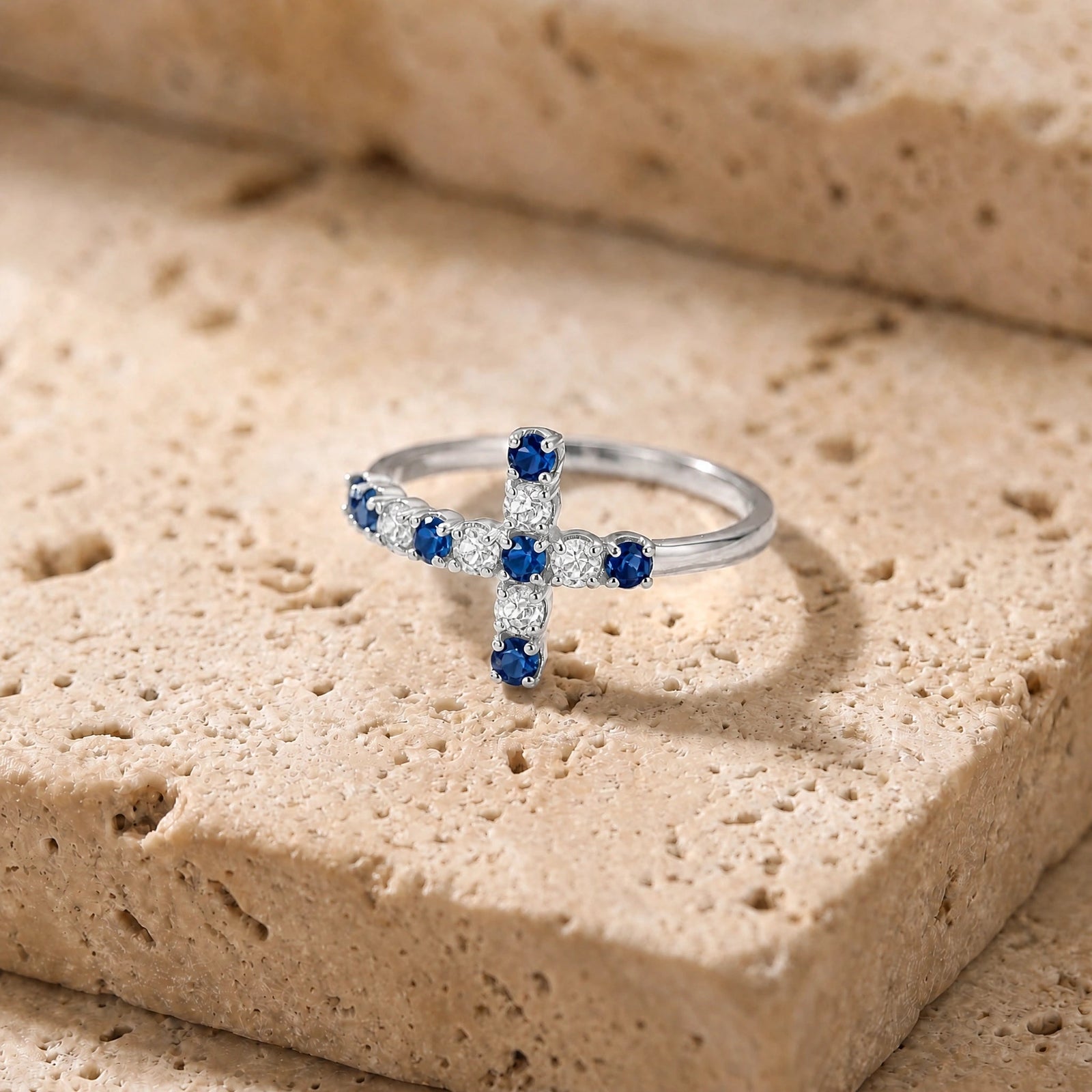 White Gold Sapphire & Diamond — Gaia
