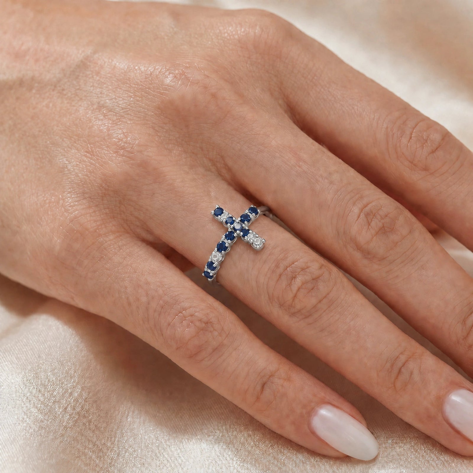 White Gold Sapphire & Diamond — Gaia