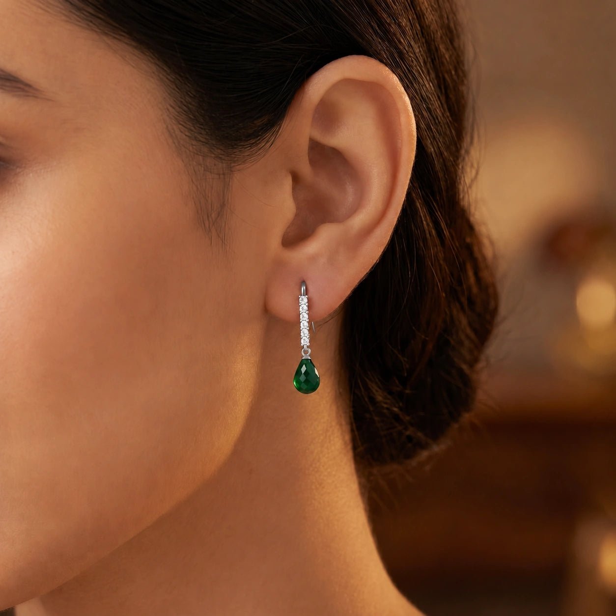 White Gold Emerald & Diamond — Galiana