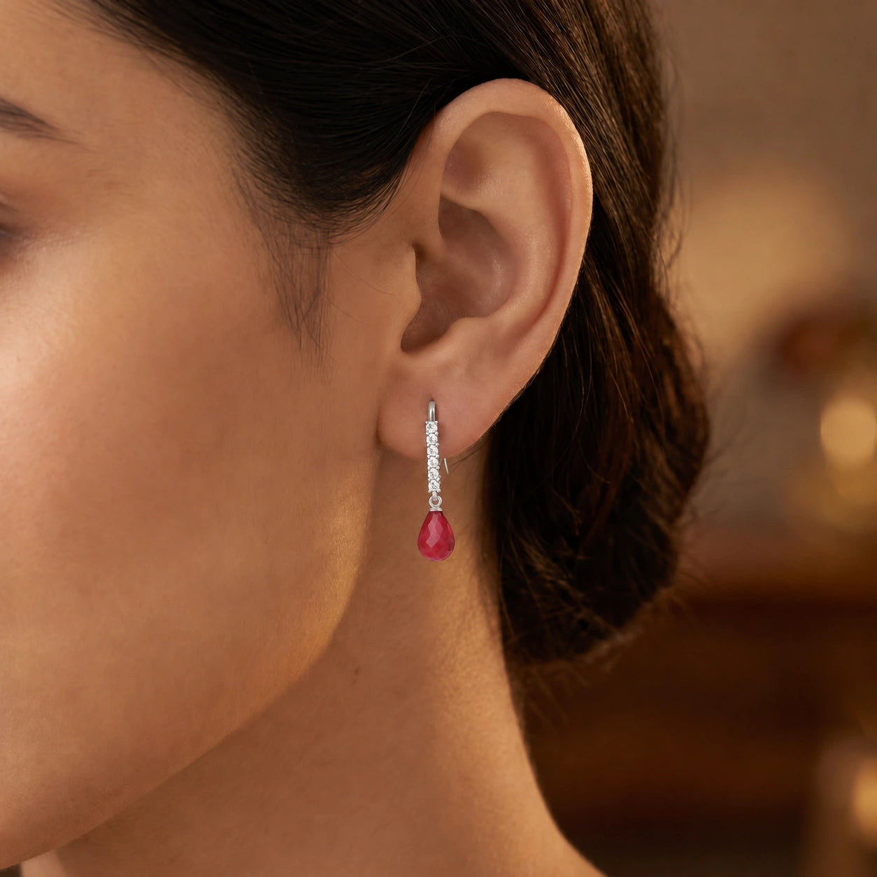 White Gold Ruby & Diamond — Galiana
