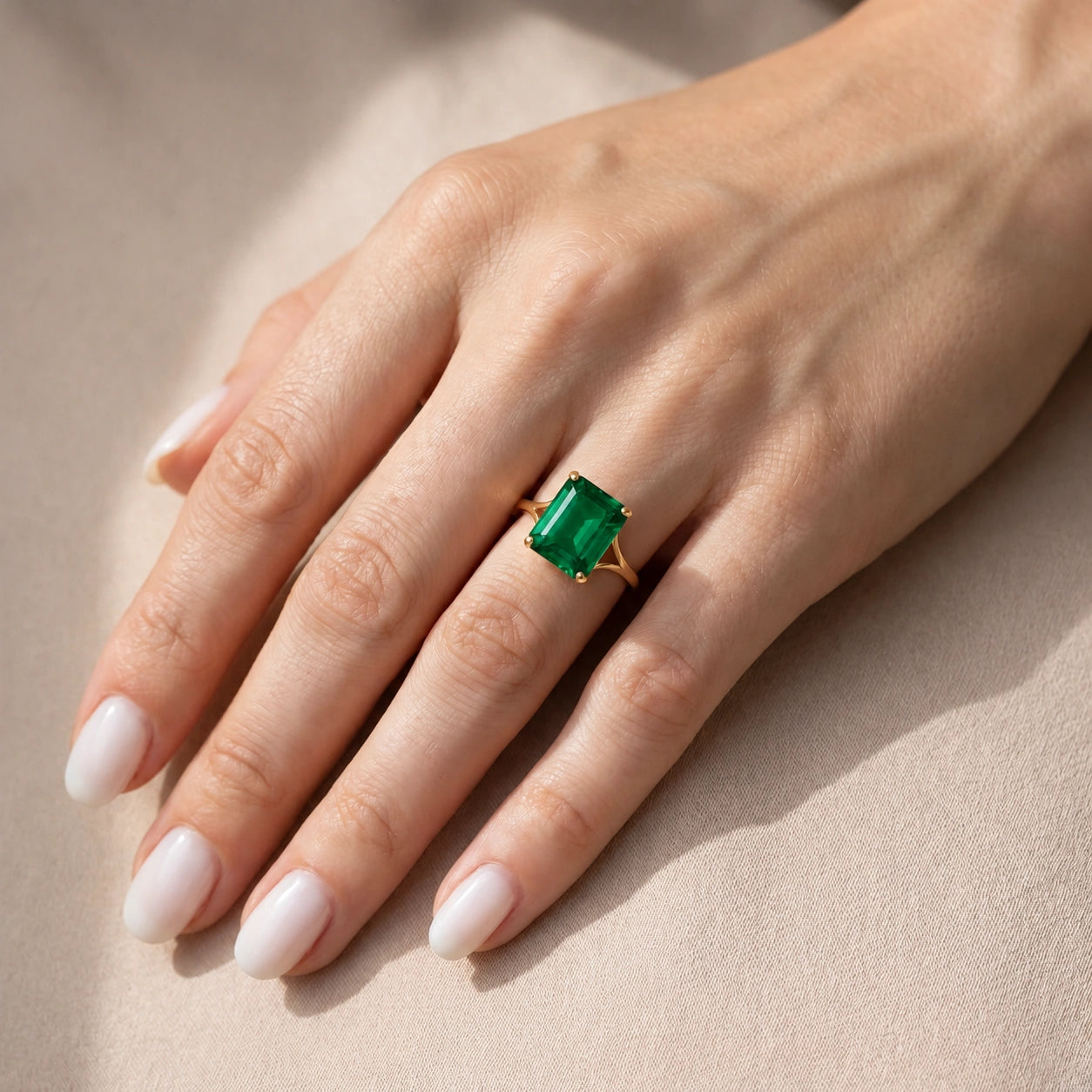 Yellow Gold Emerald — Geltrude