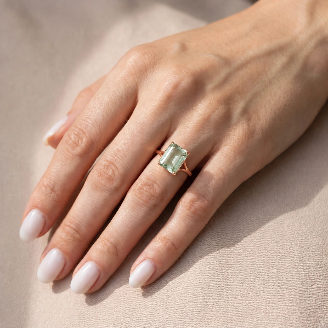 Rose Gold Green Amethyst — Geltrude