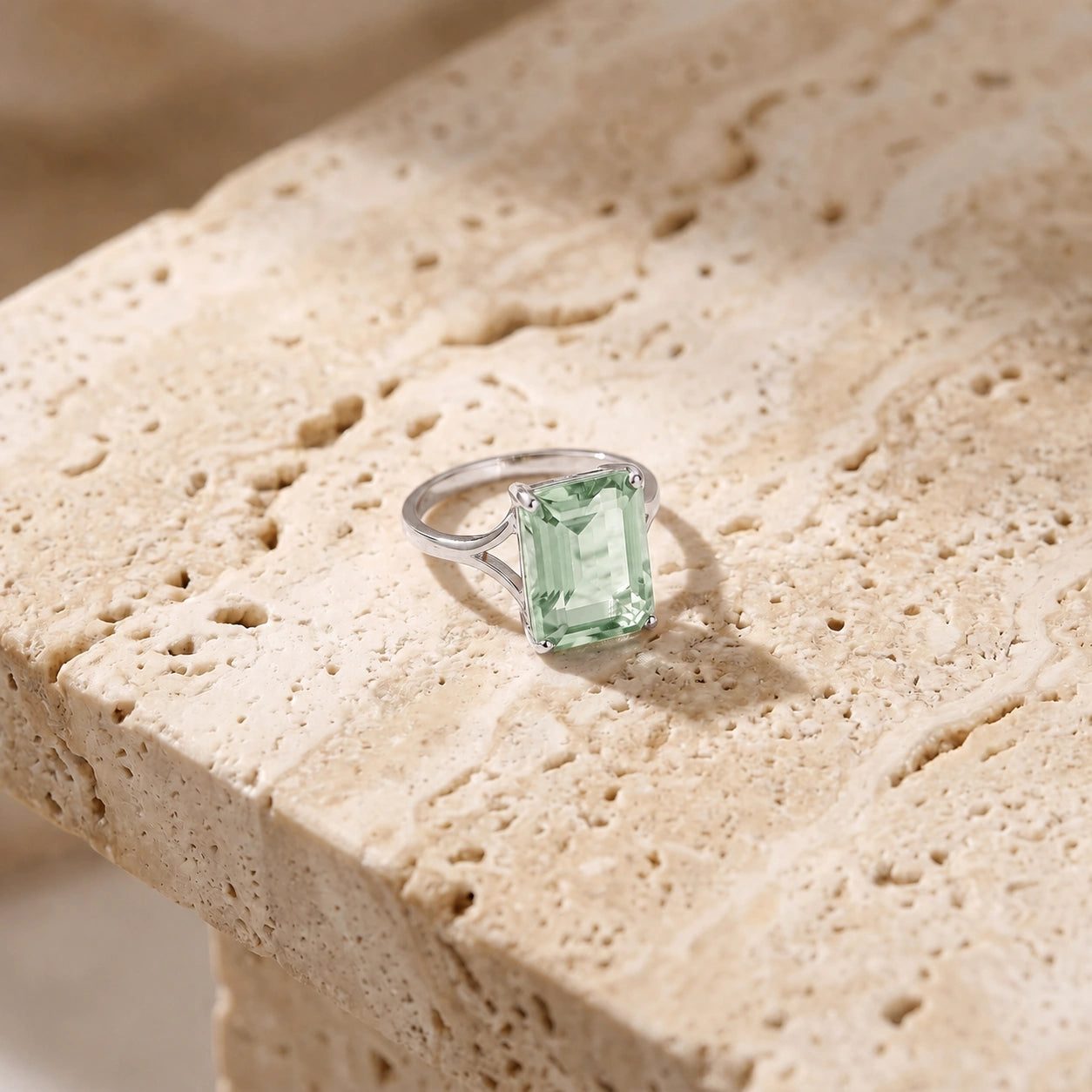 White Gold Green Amethyst — Geltrude