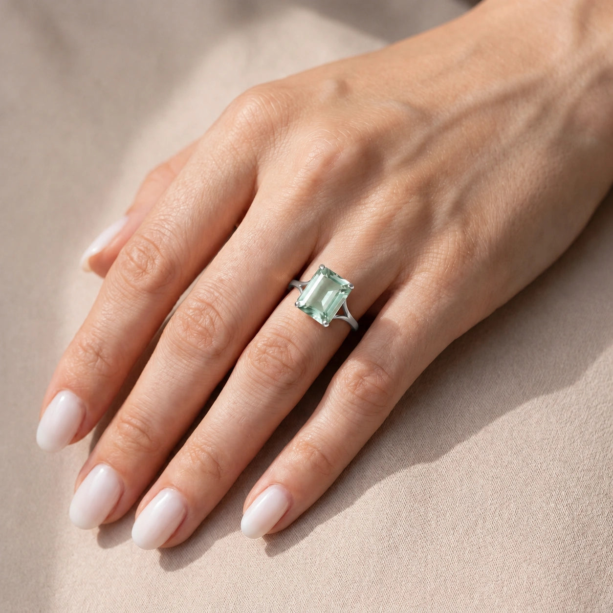 White Gold Green Amethyst — Geltrude