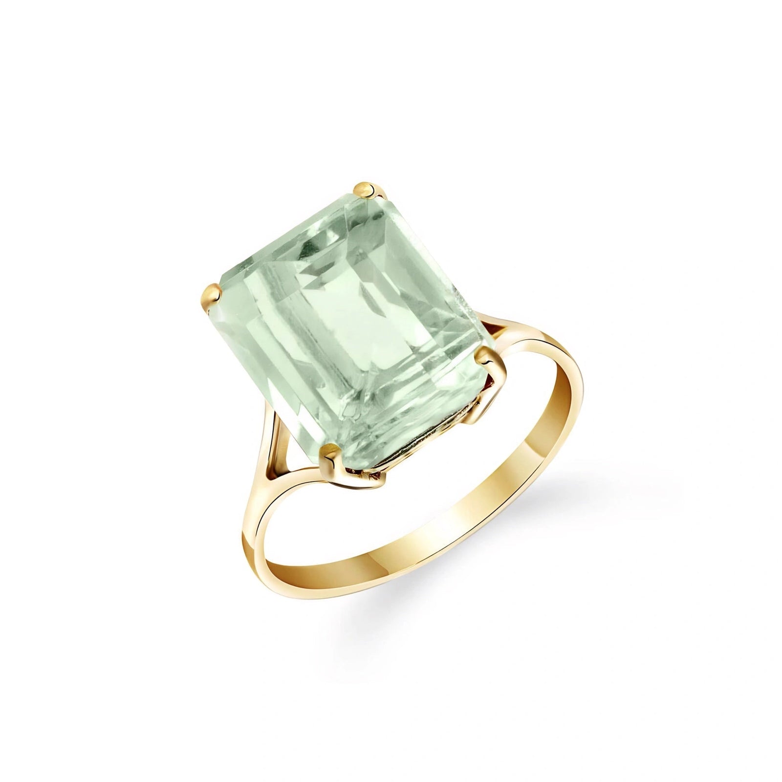 Yellow Gold Green Amethyst — Geltrude