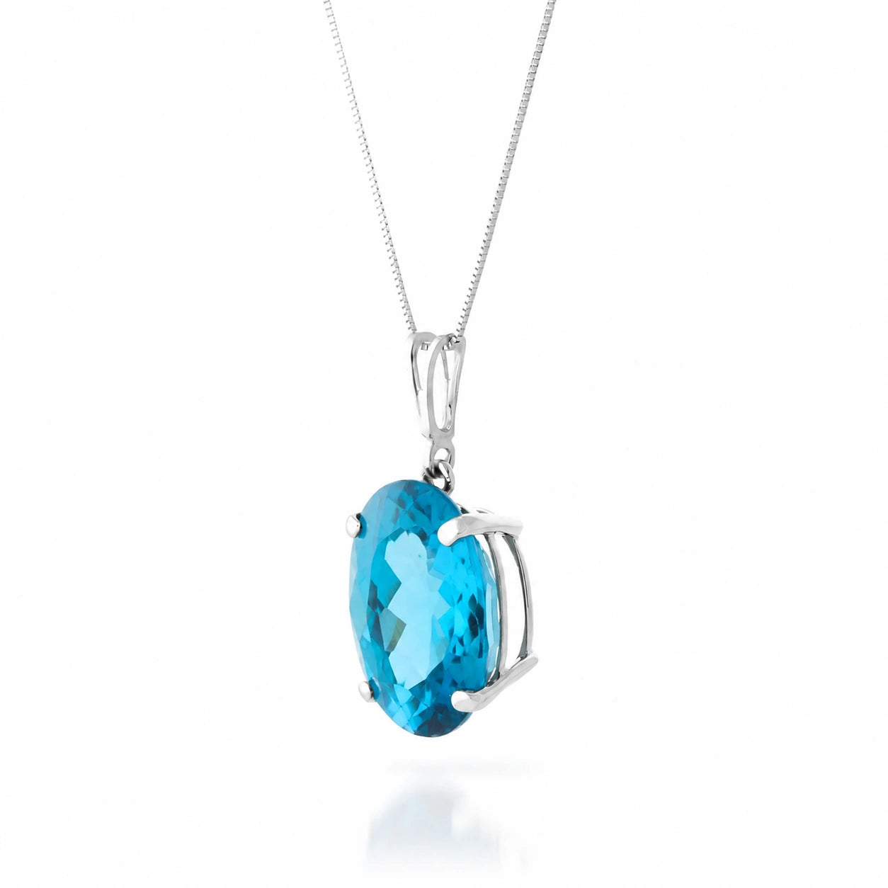 White Gold Atelier Necklace Blue Topaz 10K — Gemma