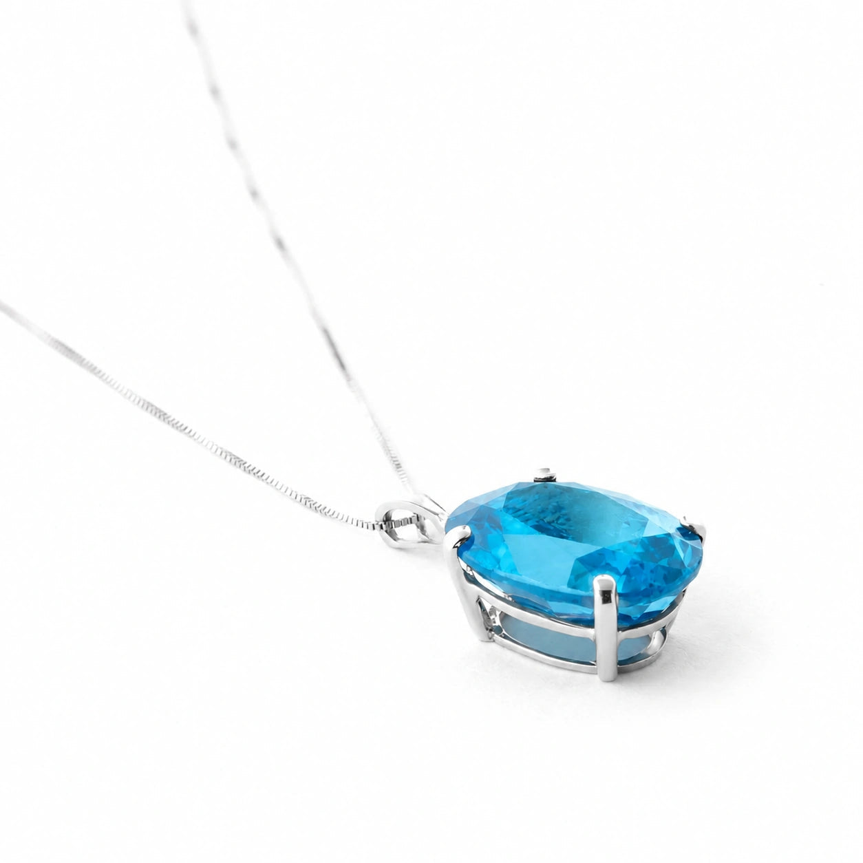 White Gold Atelier Necklace Blue Topaz 10K — Gemma