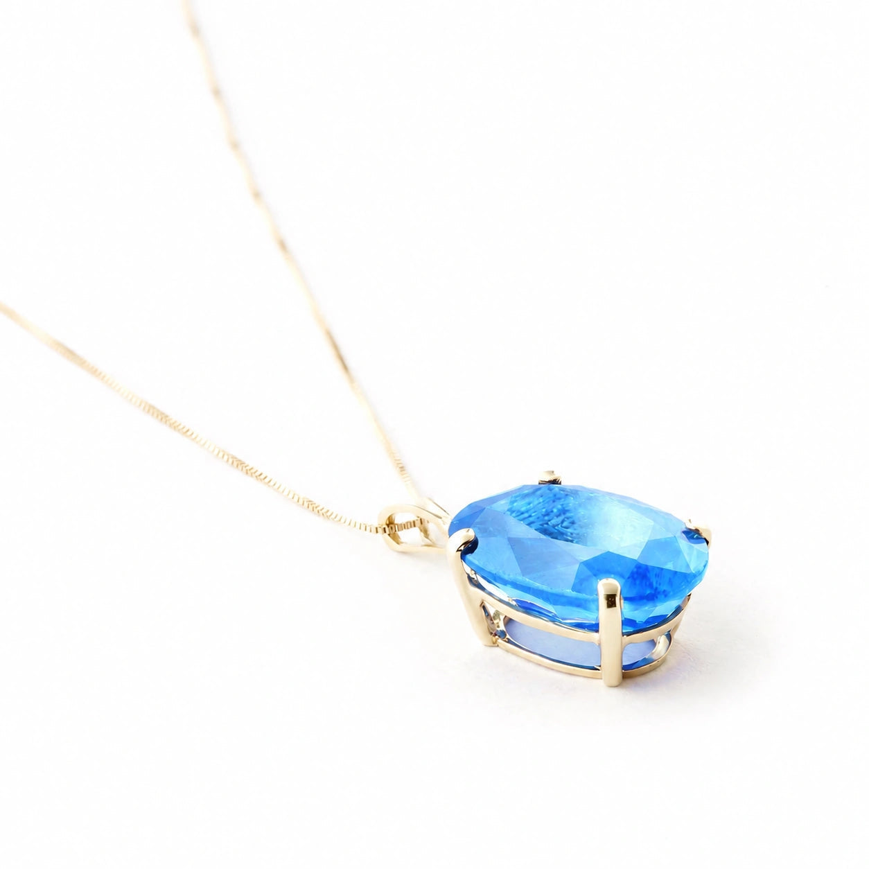 Yellow Gold Atelier Necklace Blue Topaz 10K — Gemma