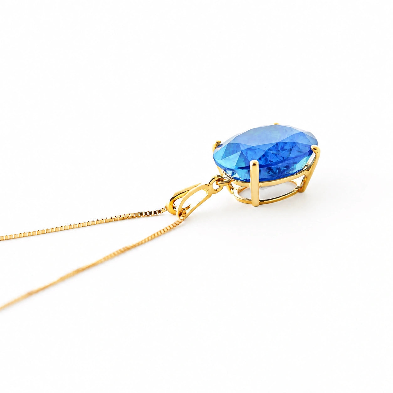 Yellow Gold Atelier Necklace Blue Topaz 10K — Gemma