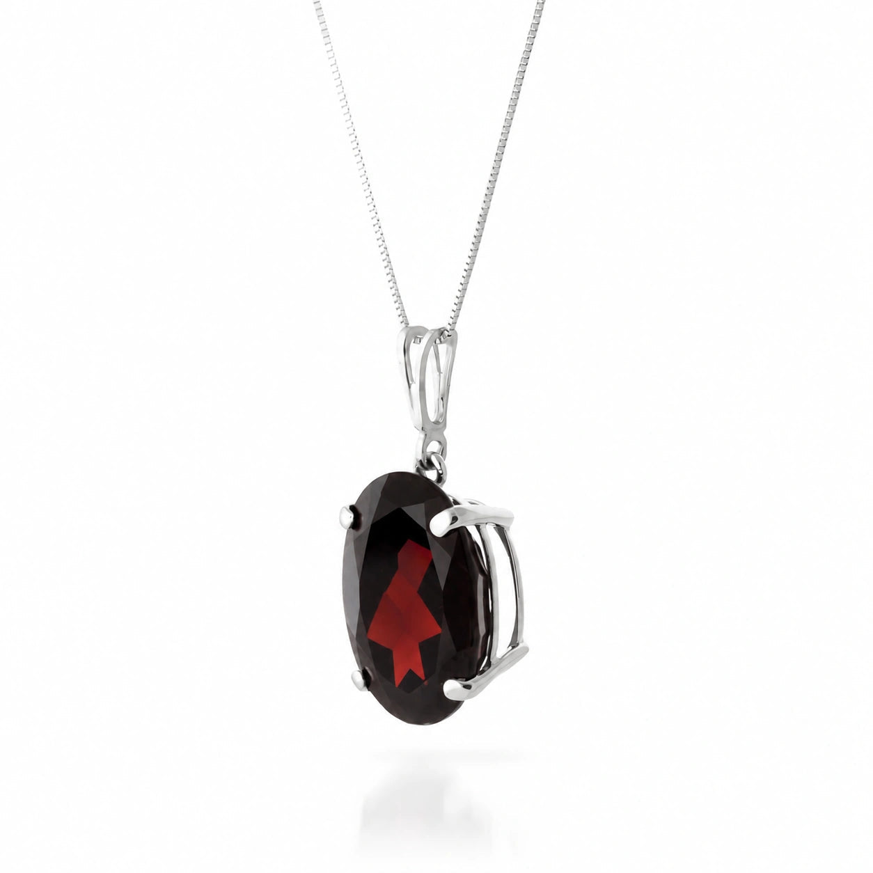 White Gold Atelier Necklace Garnet 10K — Gemma