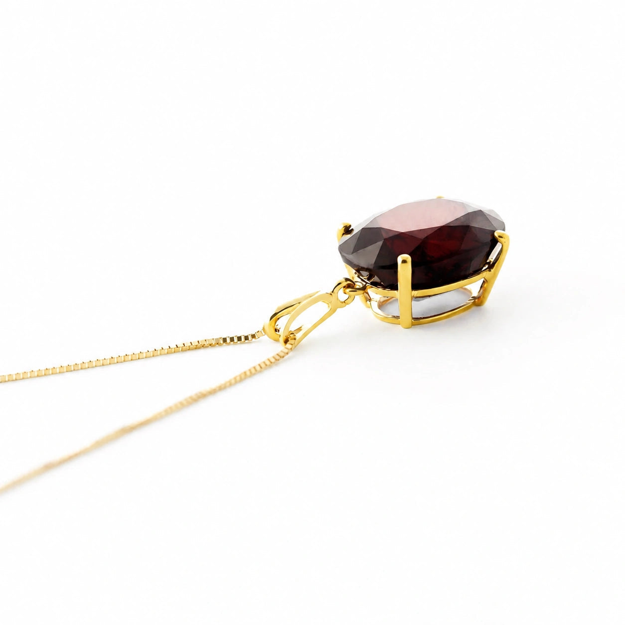 Yellow Gold Atelier Necklace Garnet 10K — Gemma