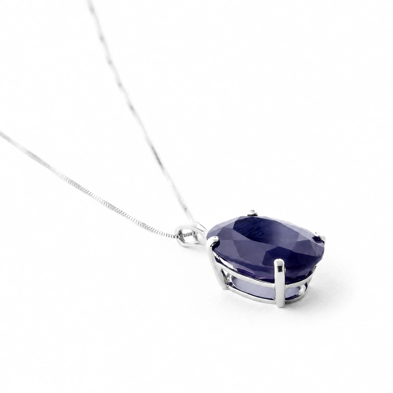 White Gold Atelier Necklace Sapphire 10K — Gemma