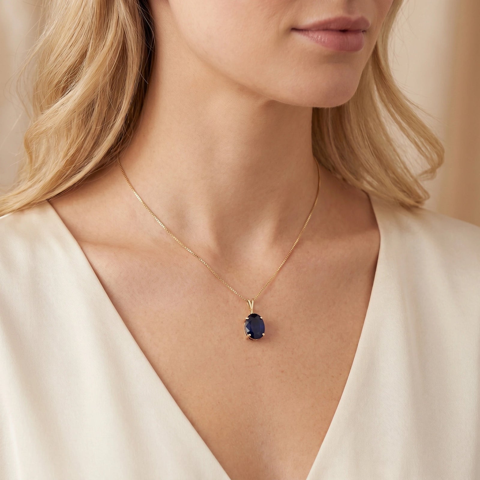 Yellow Gold Atelier Necklace Sapphire 10K — Gemma