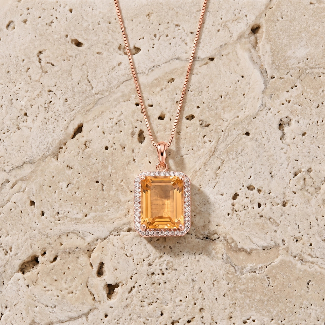 Rose Gold Citrine & Diamond — Alberica